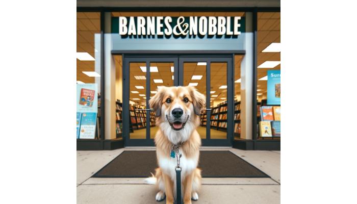 dog in Barnes and Noble's store